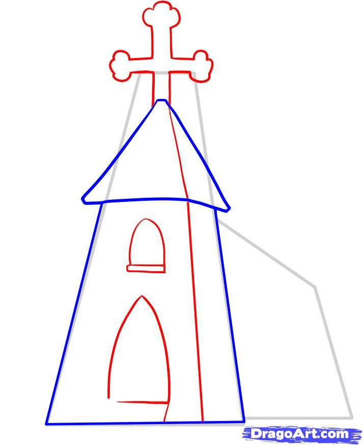 Как нарисовать храм карандашом