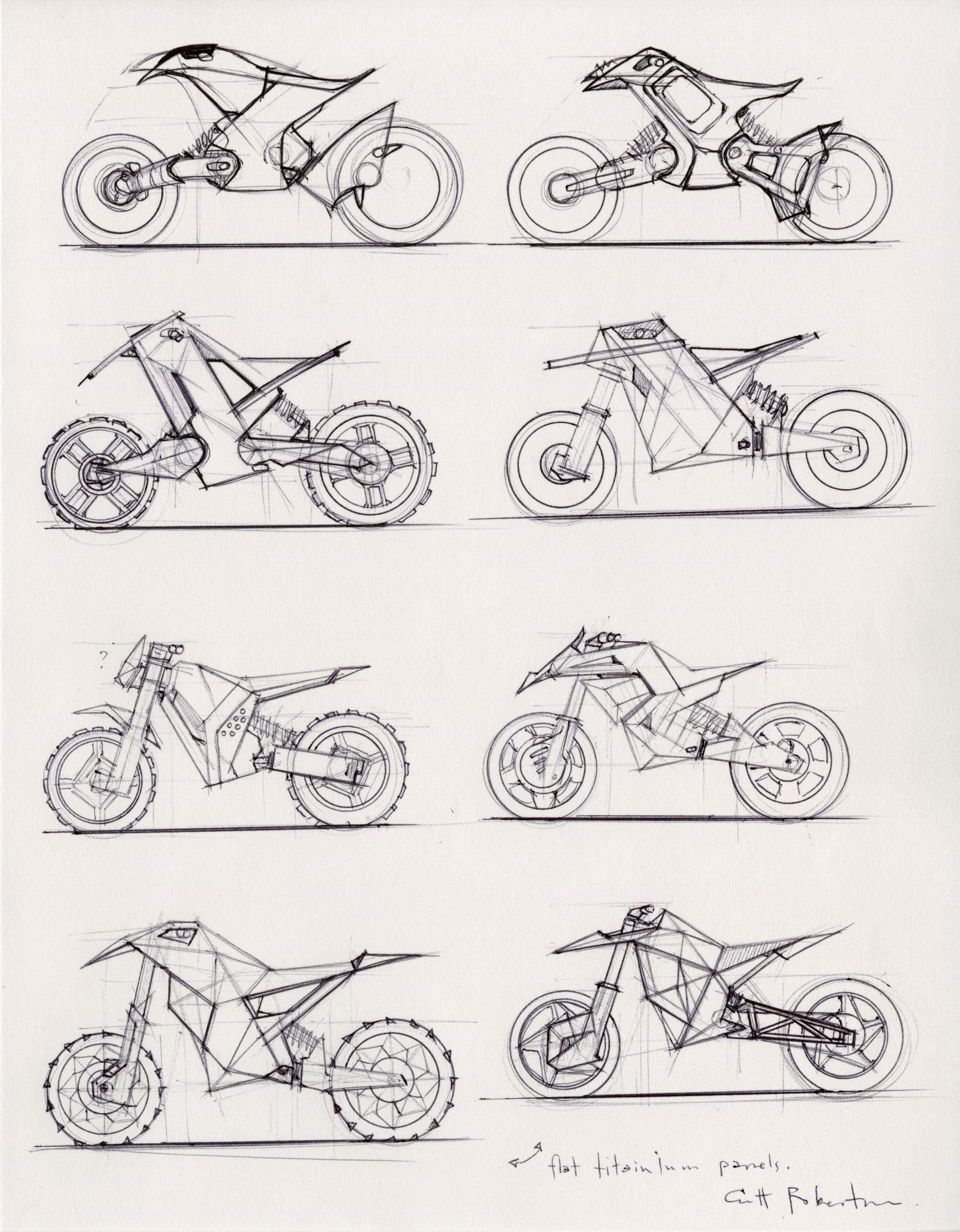 Мотоциклист сбоку рисунок