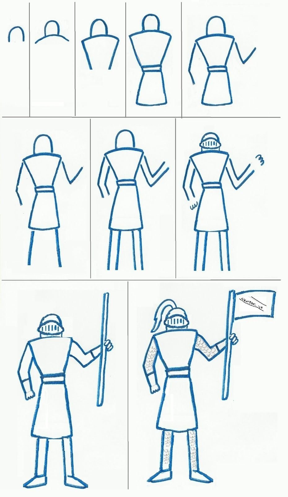 Пошаговое рисование рыцаря