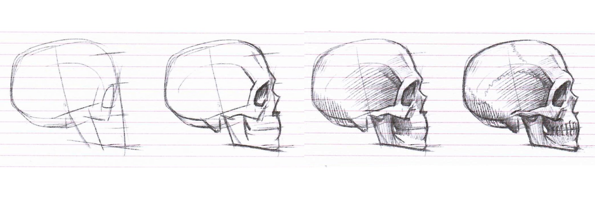 Как нарисовать череп на лице