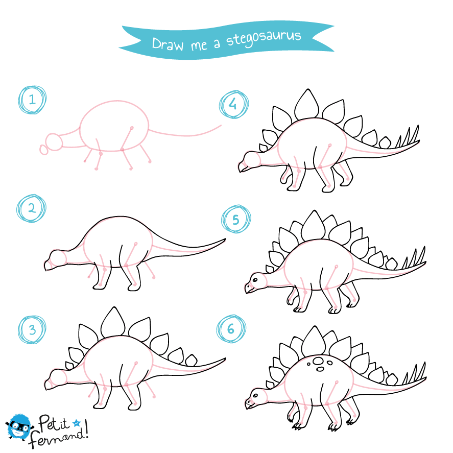 Как нарисовать динозавра Археоптерикс в 7 шагов