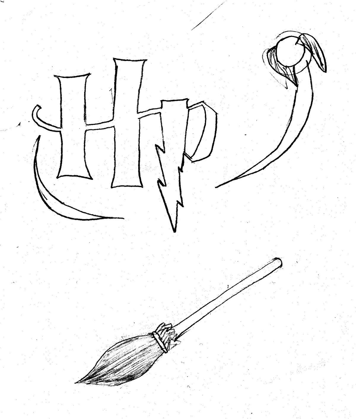 Лёгкие рисунки на тему Гарри Поттер