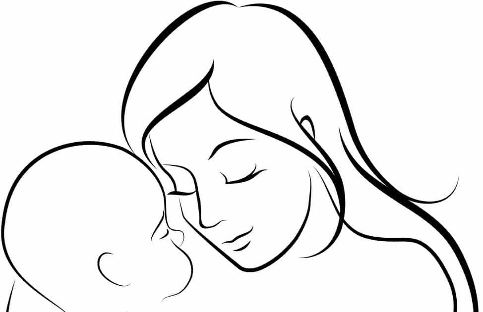Рисунок для мамы. Как нарисовать маму и сына. Рисунки на День матери.