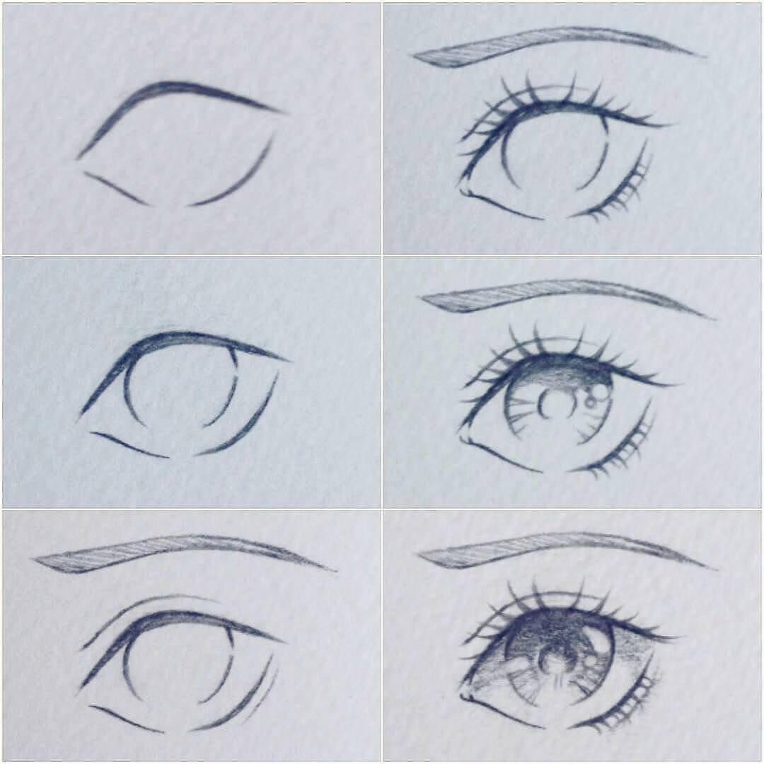 Глаза рисунок карандашом аниме