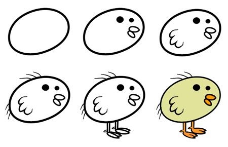 Как нарисовать цыпленка