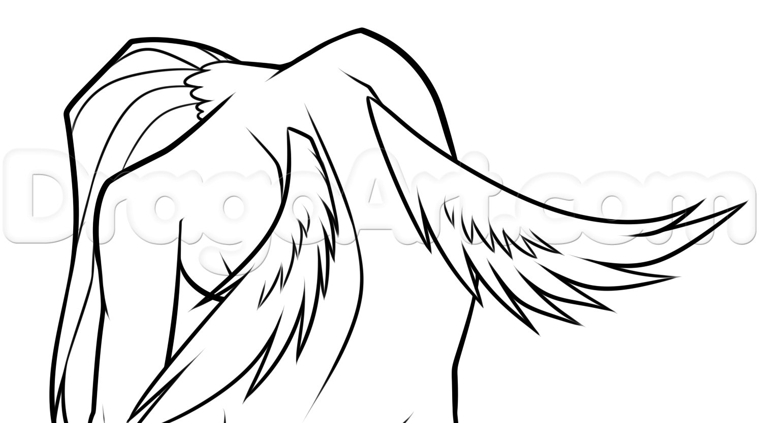 Рисунок ангела с крыльями легкие и просто