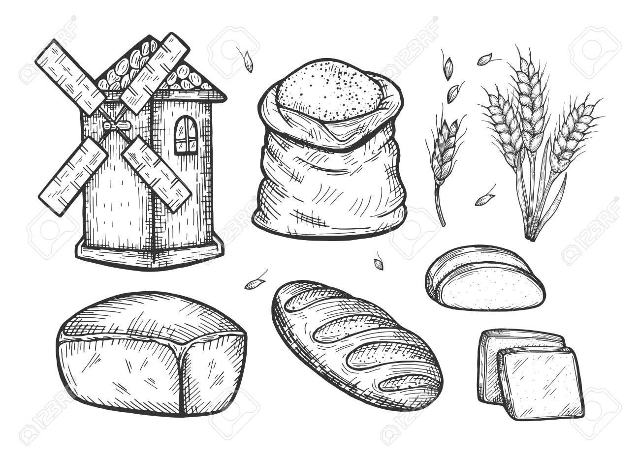 Раскраски хлеб хлебобулочные изделия тема