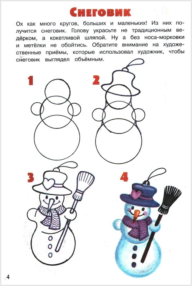 Рисование пошагово для детей новый год