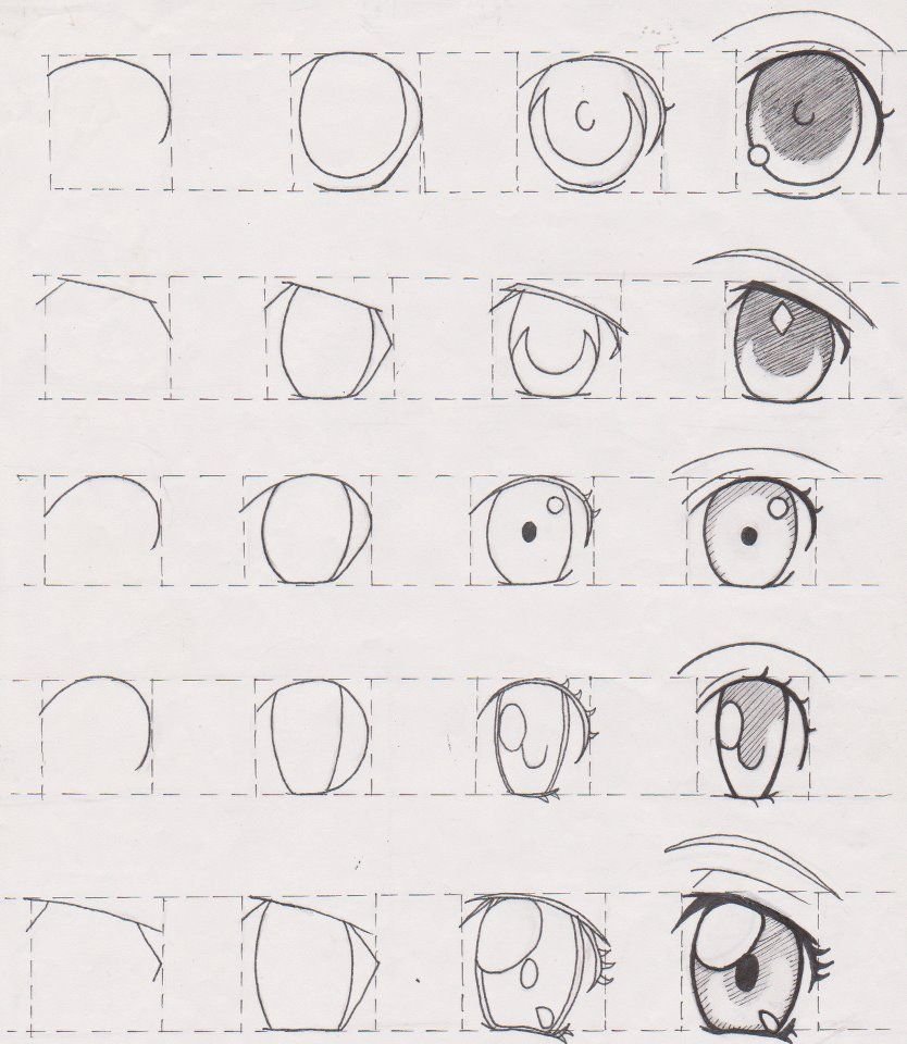 Как научиться рисовать аниме глаза с нуля