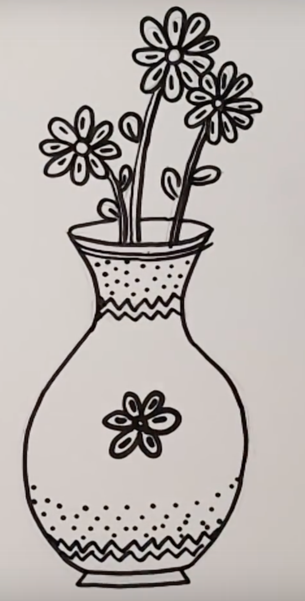 Легкий рисунок цветов в вазе. Рисование вазы. Вазы карандашом. Ваза с рисунком. Ваза с цветами для срисовки.