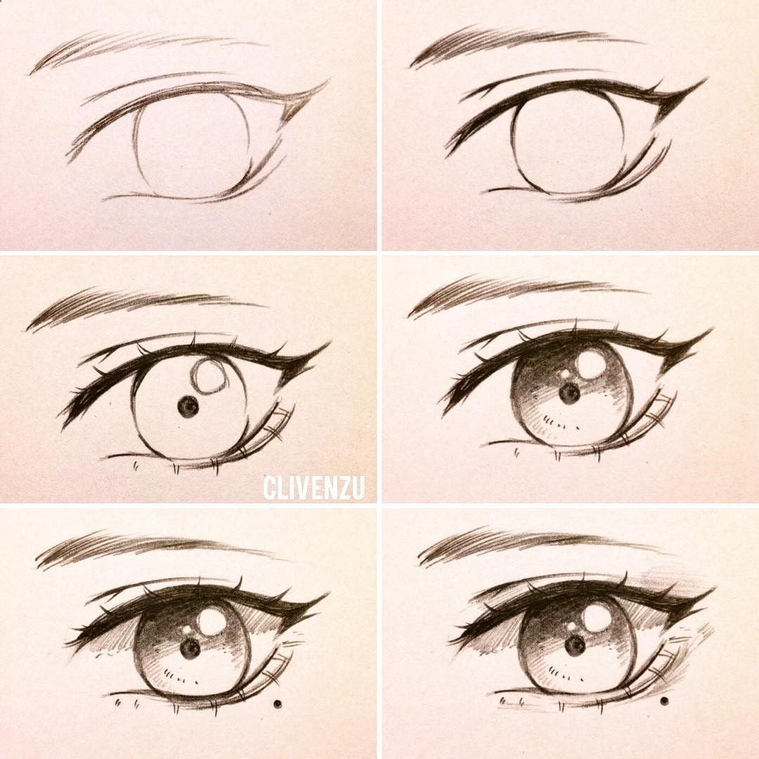 Легкий стиль рисования глаз