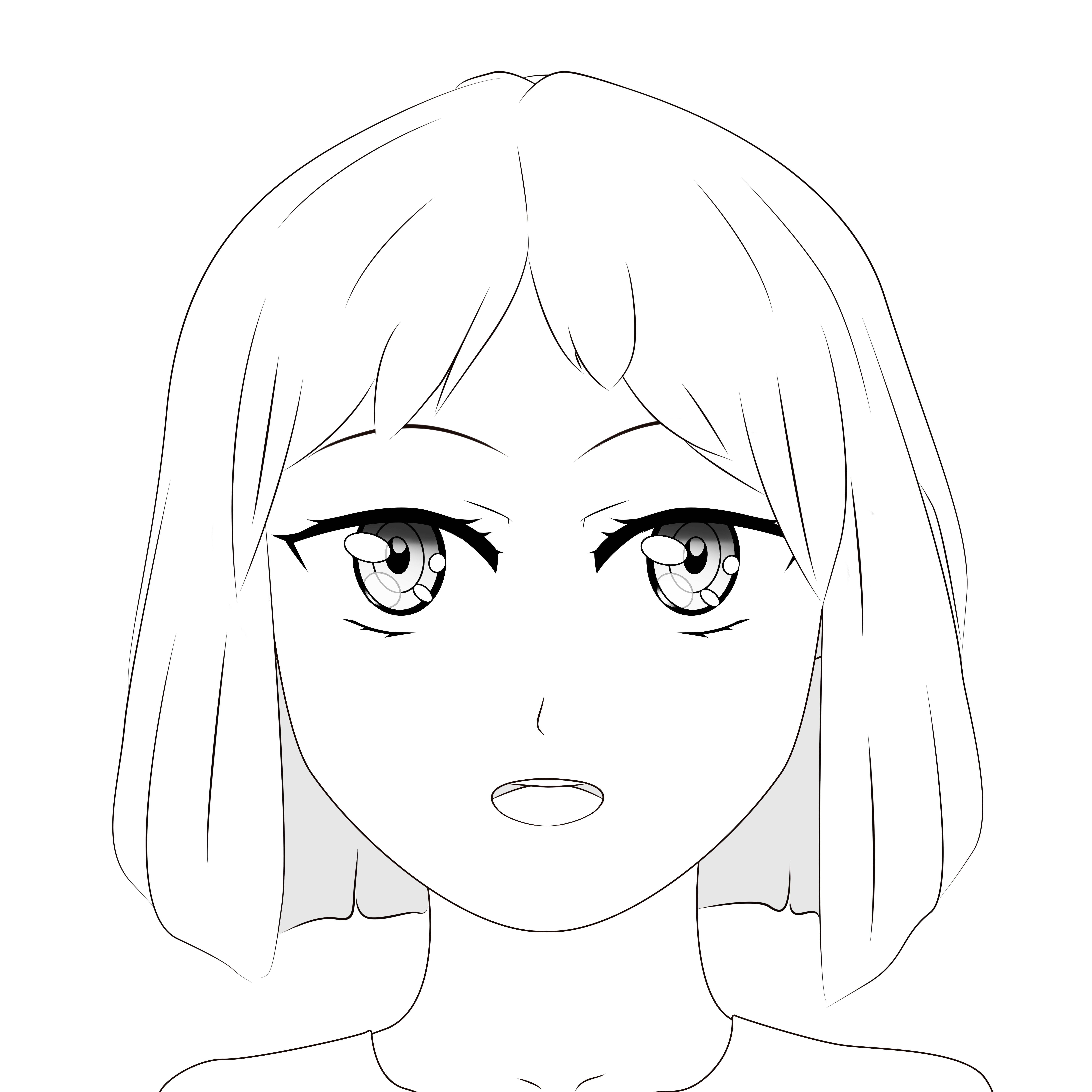 Раскраска лицо девушки аниме