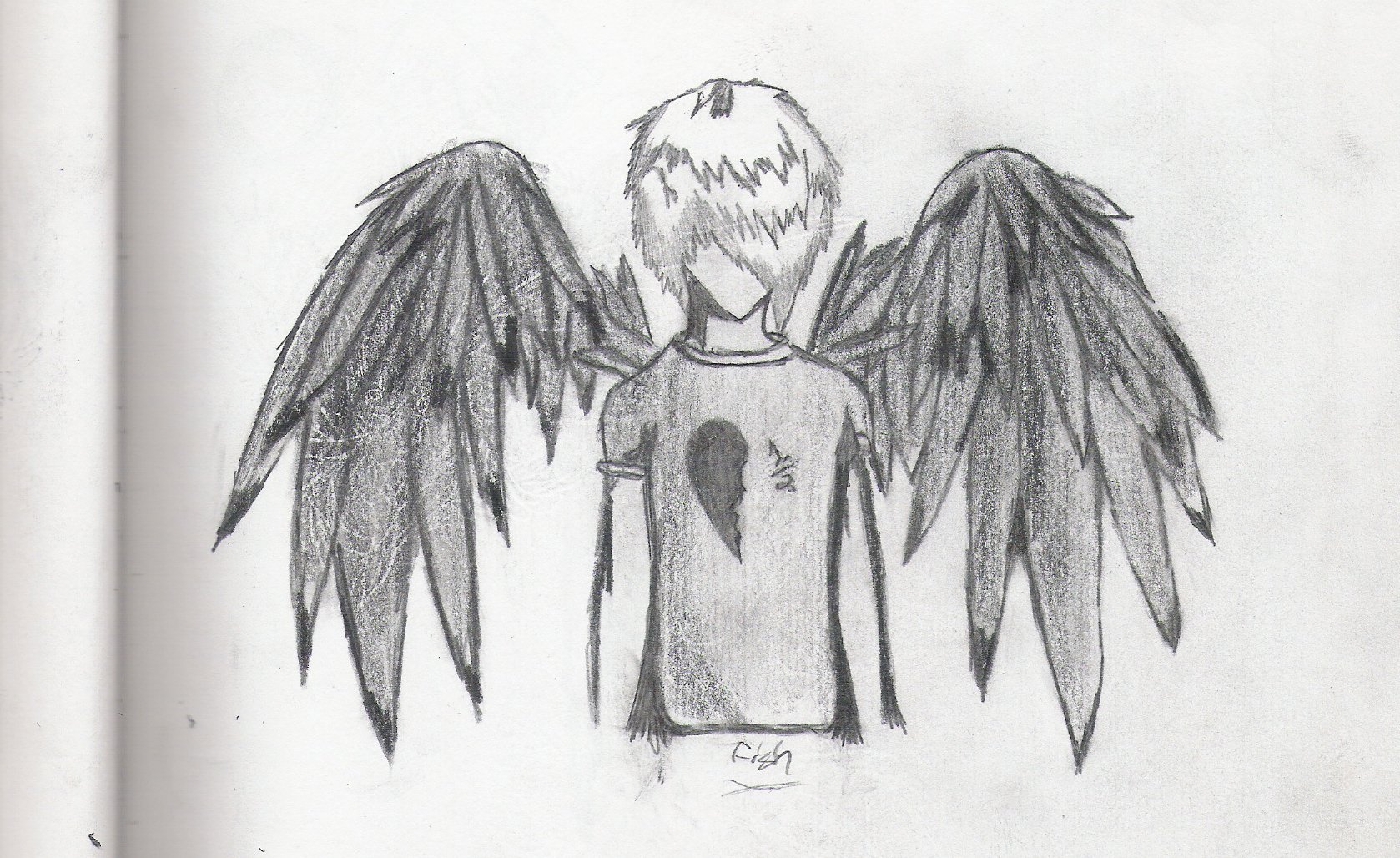 Рисунки для срисовки ангел мальчик