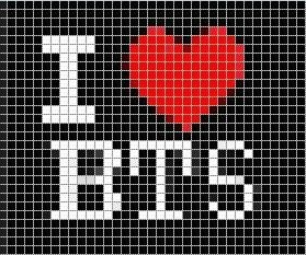 Схема для вышивания крестиком БТС