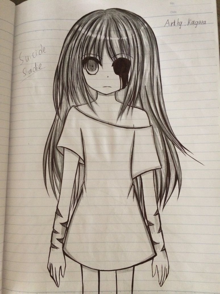 Рисунки для срисовки девушки аниме убийцы