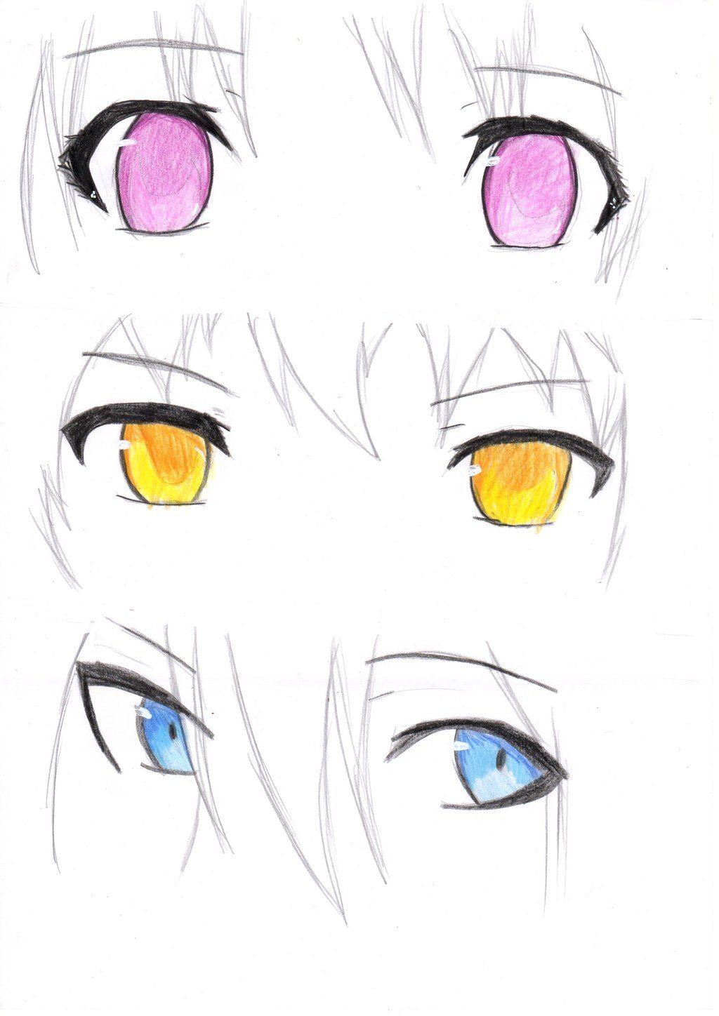 Поэтапный глаза для аниме