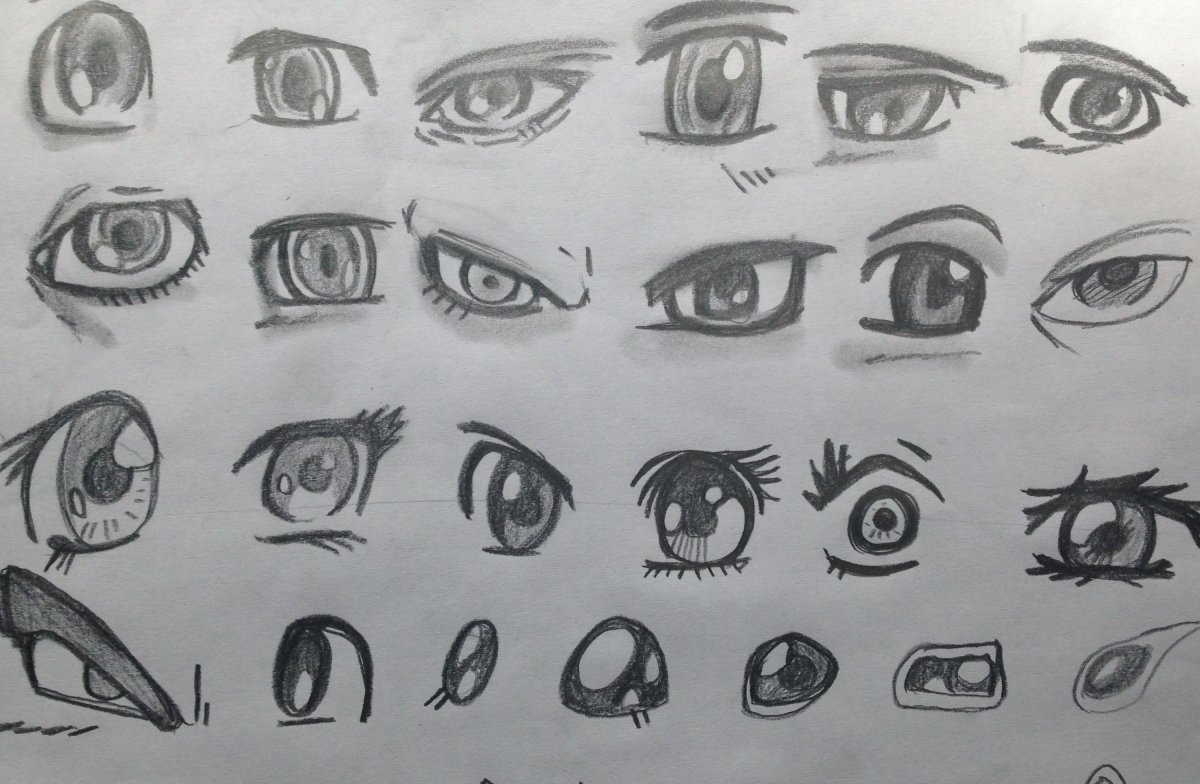 Нарисовать глаза аниме