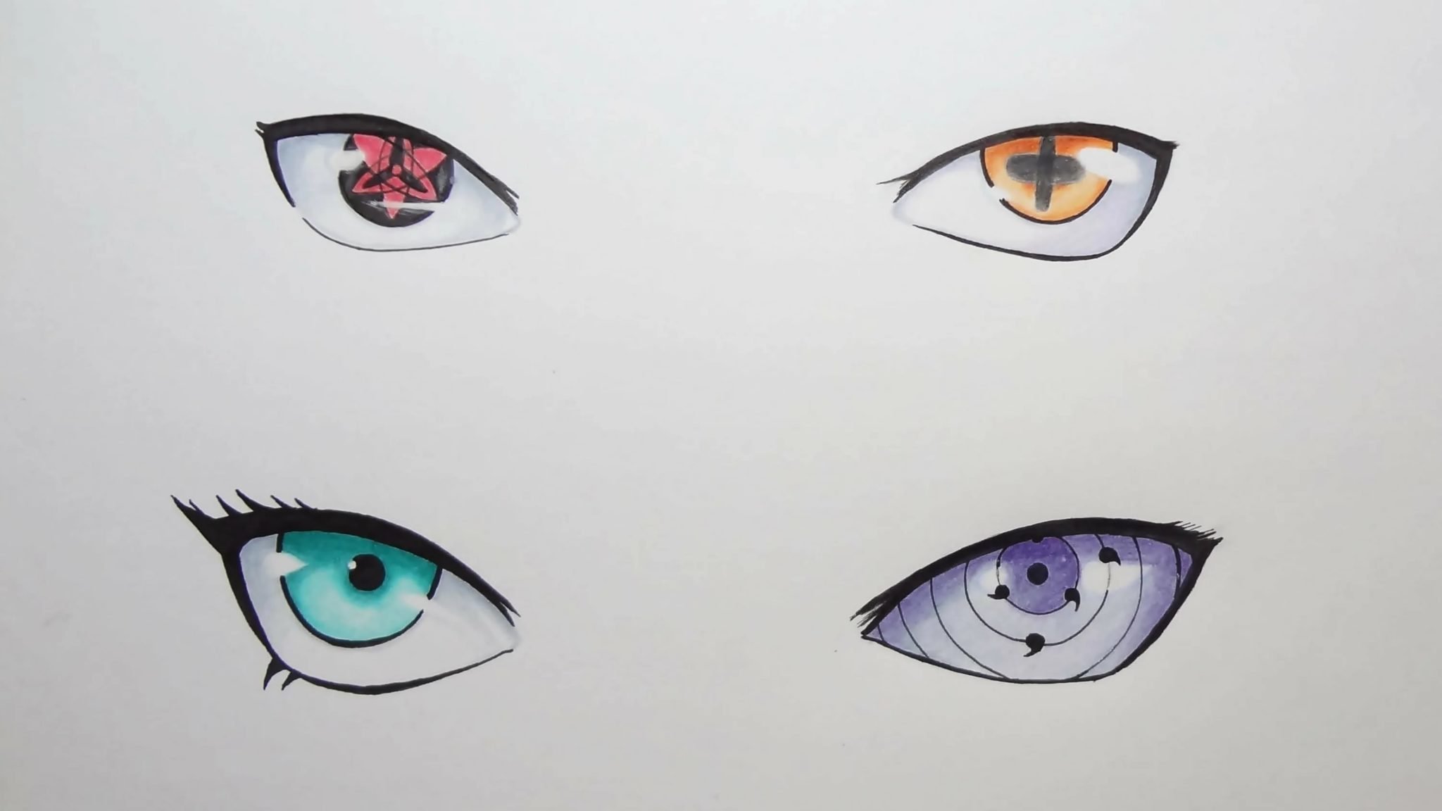 Рисовка глаз аниме Наруто
