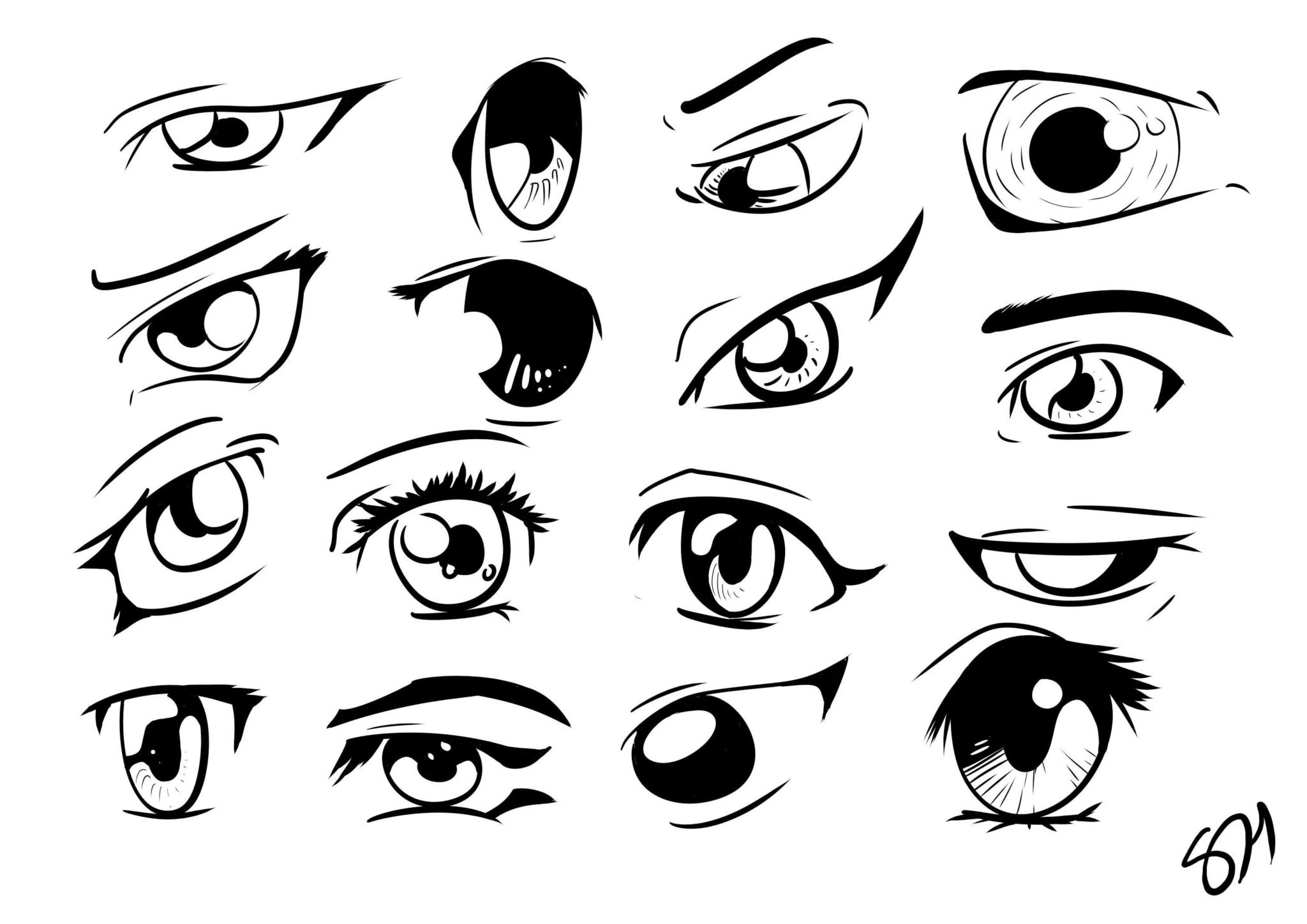 Стили рисования глаз аниме