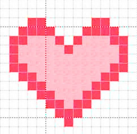 Сердце по клеточкам маленькое