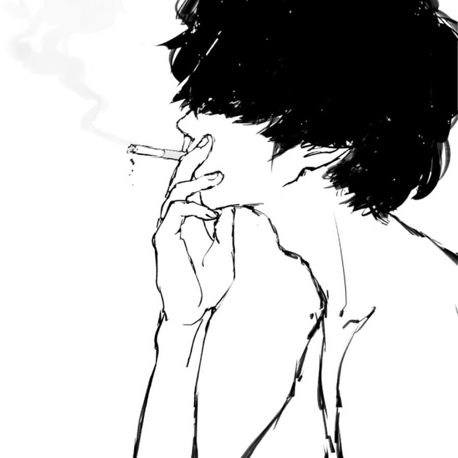 Курящий человек аниме