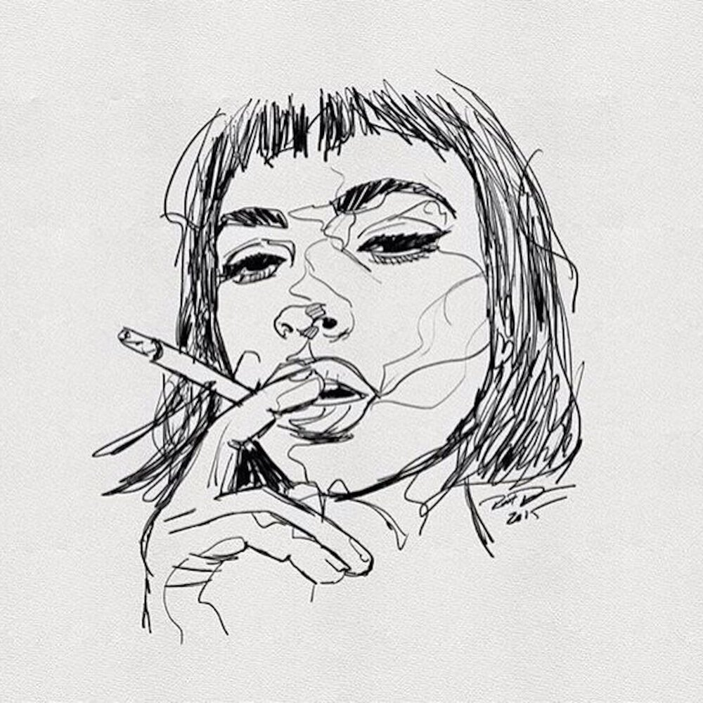 Девушка с сигаретой карандашом