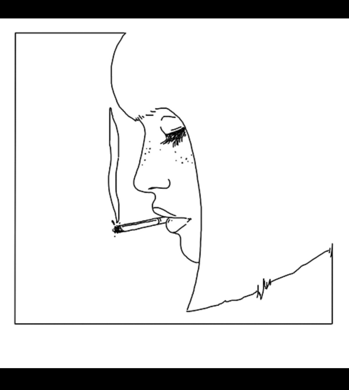 Девушка с сигаретой рисунок карандашом