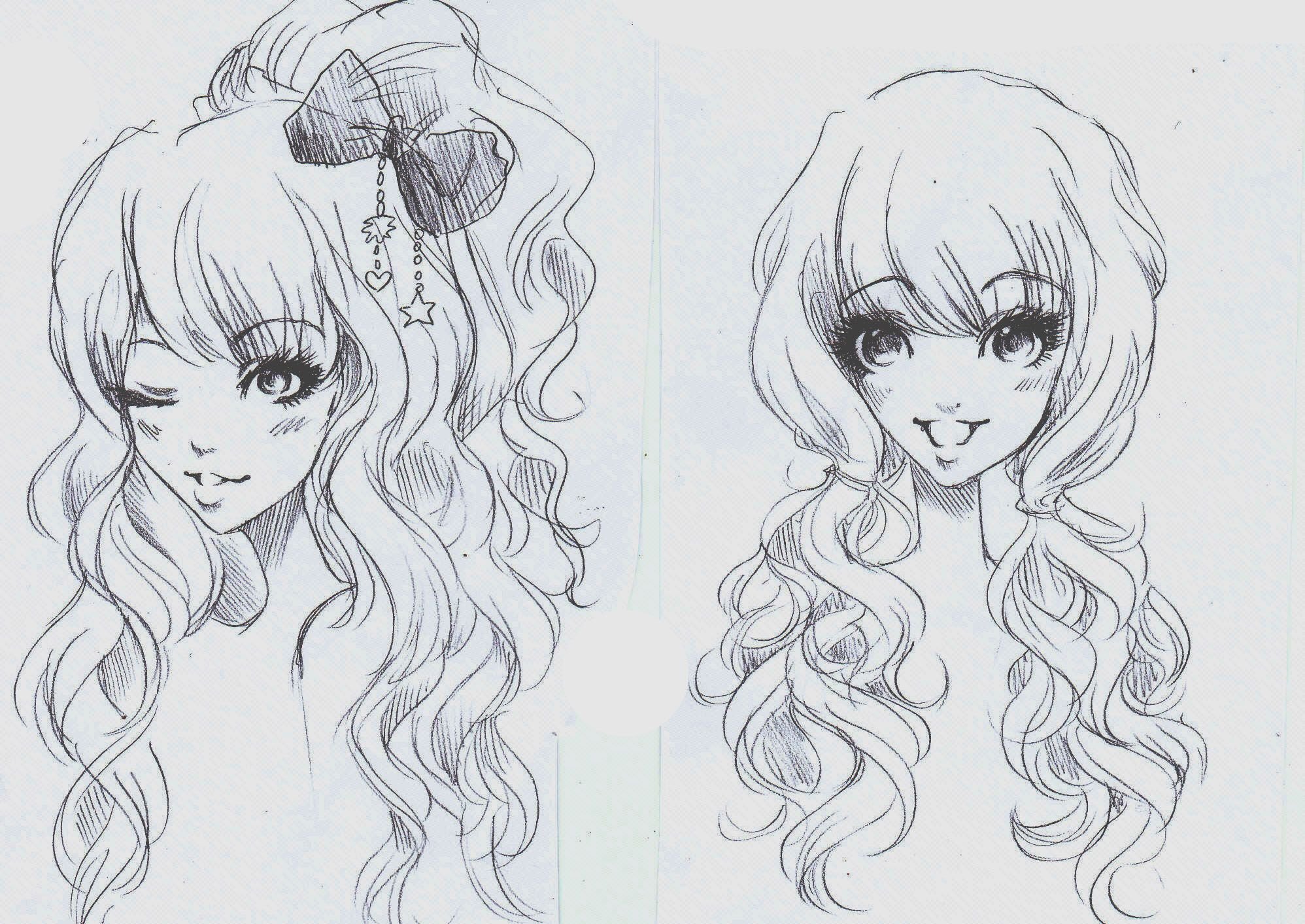 Рисуем волосы аниме волнистые