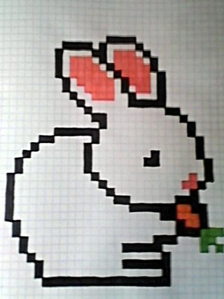 Рисунки по клеткам зайчик