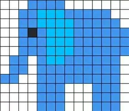 Синие рисунки по клеточкам маленькие