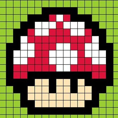 Гриб по клеточкам маленький