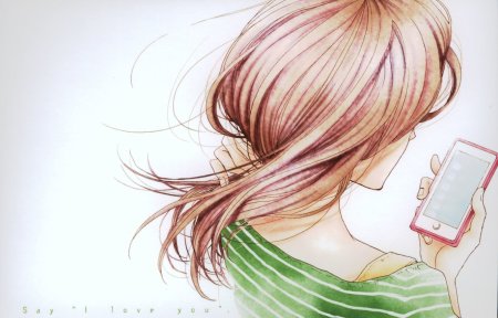 Девушка с телефоном арт