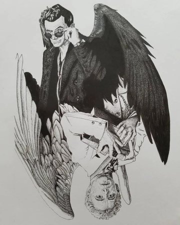 Кроули черно белый благие знамения