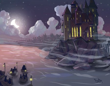 Гарри Поттер Хогвартс Хогсмит арт