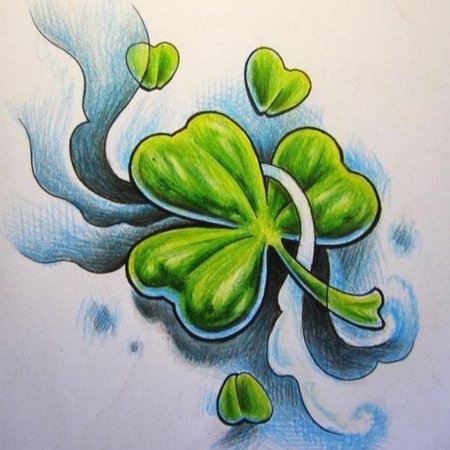 Тату эскизы Клевер четырехлистник