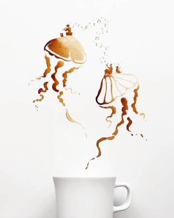 Кофейный арт на бумаге