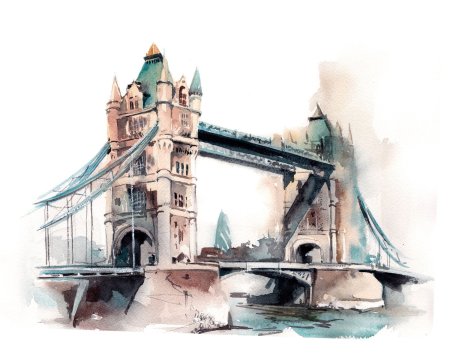 Тауэрский мост акварель