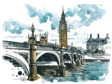 Великобритания Биг Бен скетч