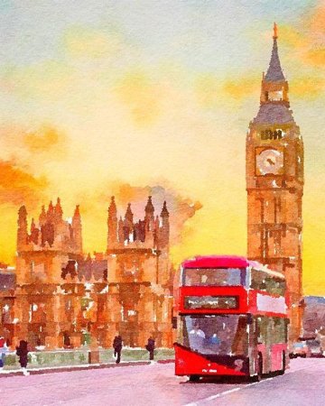 Лондон акварель