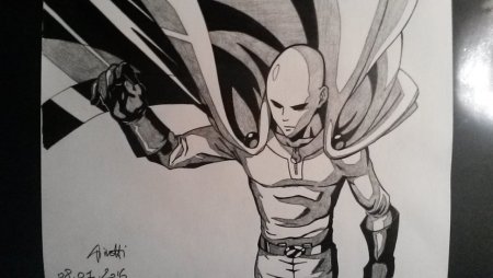 Сайтама Ванпанчмен нарисовать