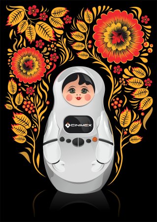 Матрешка на черном фоне