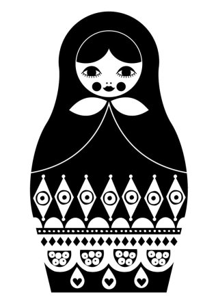 Матрешка черно белая