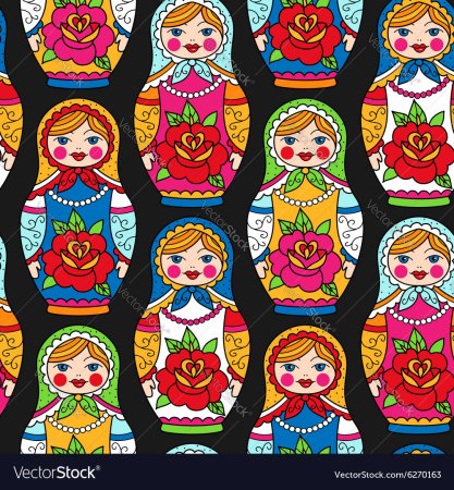 Матрешка на черном фоне