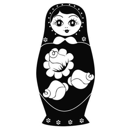 Матрешка на прозрачном фоне