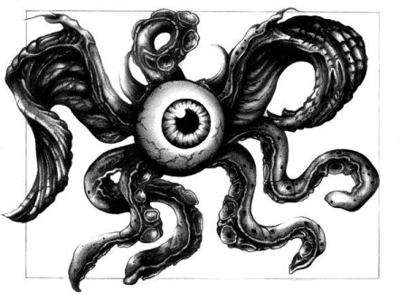 Глаз с щупальцами тату