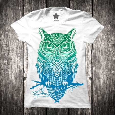 Принты для футболок Сова