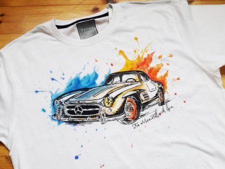 Роспись футболки машина