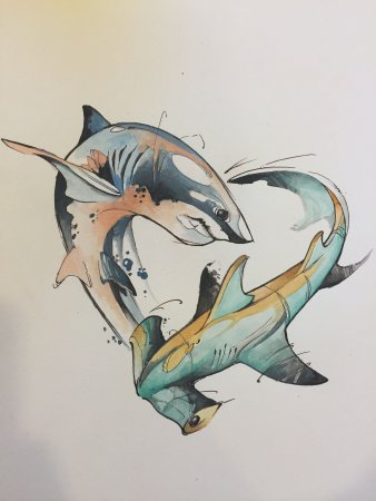 Стилизованные акулы
