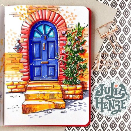 Дверь маркерами