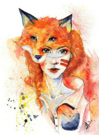 Женщина в маске лисы